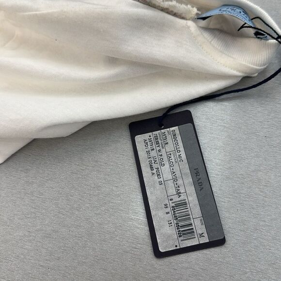 Prada Cream Top with Embellished Neckline - Picture 10 of 14